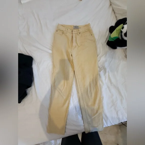 90s The Limited Light Yellow Jeans Y2K Vintage - Picture 2 of 4